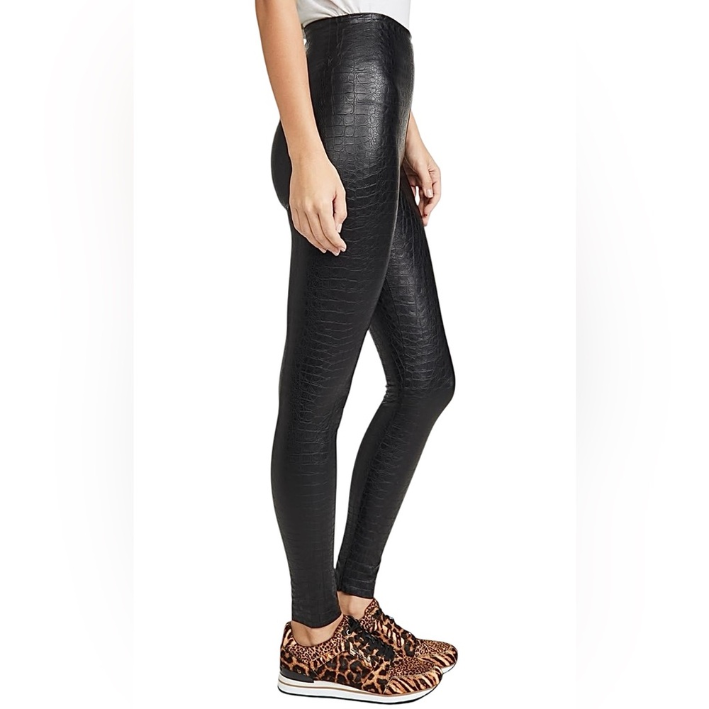 Commando High Rise Black Tummy Control Croc Textured Ankle Leggings Medium NWOT